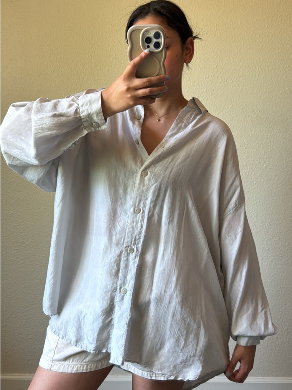 Vintage 100% silk grey blouse